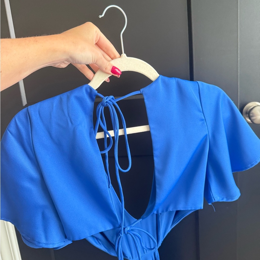 Blue Cutout Mini Dress - Picture 3 of 4